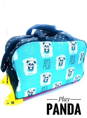 Cartoon-Themed Duffel Bag with Trolley For Kids (Panda)