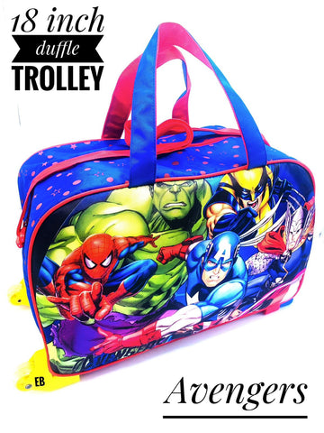 Cartoon-Themed Duffel Bag with Trolley For Kids (Avengers)