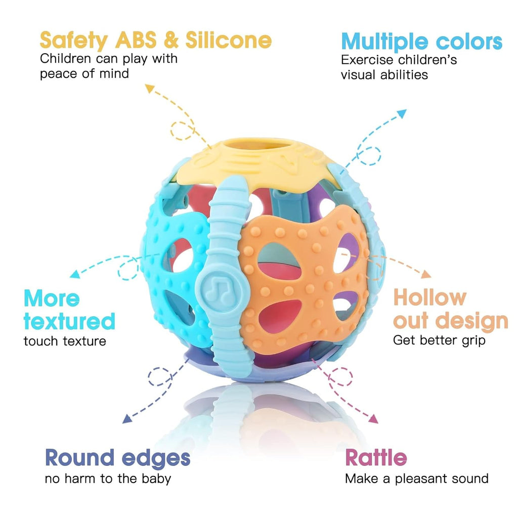 Baby Rattle Ball - Teething Sensory Montessori Toy for Infants – Cots ...