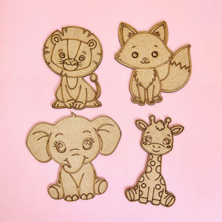 Create Your Own Paint & Play Kit – Safari Animals DIY Craft Set for Kids (Pack Of 4)