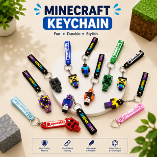 Minecraft Character Keychains | Pixel Figure Bag Charm for Kids