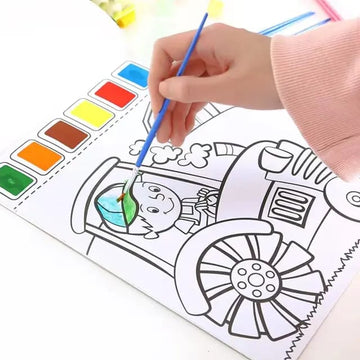 Doodle Delights: Compact Drawing Book with 6-Color Strip and Paintbrush (Insect)
