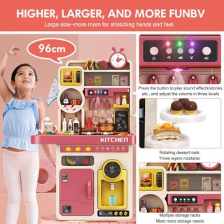 89 Pcs Play House Full Kitchen Toys Set for Children Pretend Play
