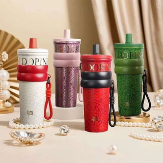 710ml Insulated Stainless Steel Sipper Tumbler | Leakproof Bottle with Carry Loop for Women & Girls