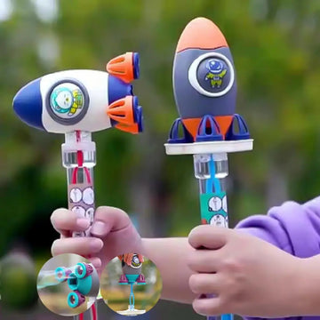 2 in 1 Rocket Handheld Bubble Blower - Perfect for Kids' Outdoor Adventures (Random Colour)