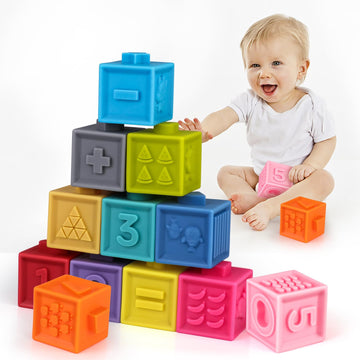 6pc Soft Silicone Blocks Sensory Learning Toys (Random Color)