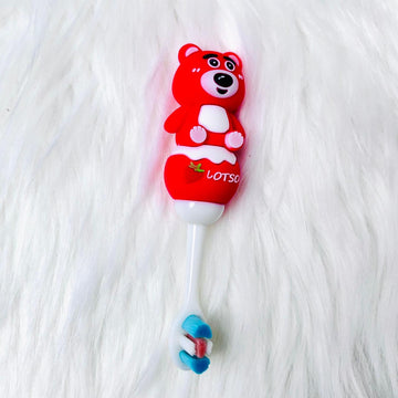 Smile Buddies: 3D Lotso Design Micro Soft Bristles Toothbrush for Toddlers with Travel Case for Kids Age 2+