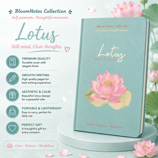 Lotus Journal | BloomNotes Collection — Aesthetic Teal Notebook for Girls