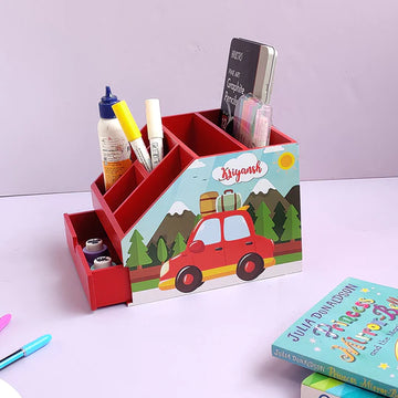 Stationery Stand with Drawer - Car (PREPAID ONLY)