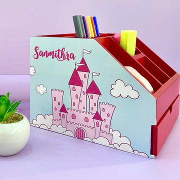 Stationery Stand with Drawer - Castle (PREPAID ONLY)