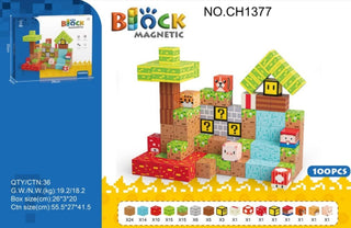 Magnetic Pixel Building Block Set Creative Construction Toy for Kids