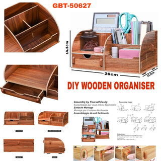 Portable Wooden Assembling Desk Storage Organizer for Home & Office