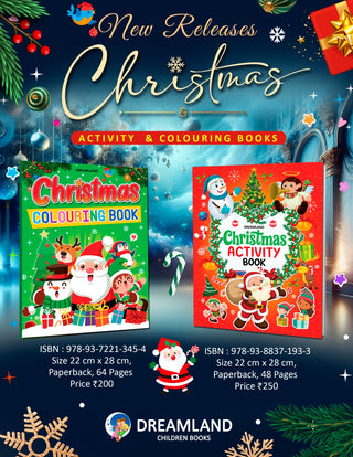 Dreamland Christmas Colouring & Activity Book pack of 2 for Kids Ages 4-8 Years , Christmas Book for kid , Christmas Gift