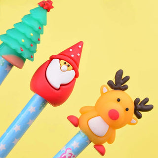 3pc Christmas Theme Pencil Toppers