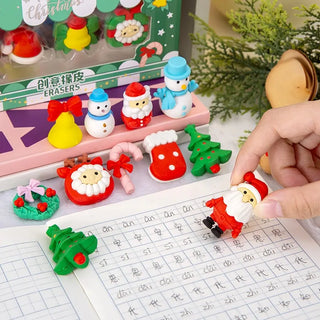 Christmas-Themed 3D Erasers for Kids (Pack of 4)