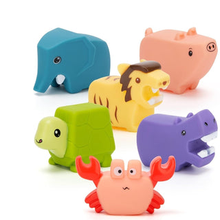 Animal Design Chuchu Sound Toys: Non-Toxic, Colorful Bath Time Fun for Toddlers (6 pcs)