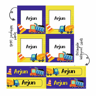 Labels Combo - Construction Vehicle (PREPAID ORDER)