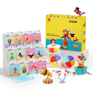 Cute Circus Air Dry Clay DIY Kits for Kids (1 pcs) (Random Animal)