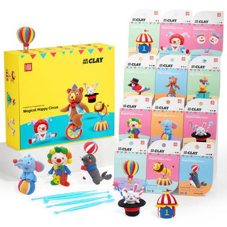 Cute Circus Air Dry Clay DIY Kits for Kids (1 pcs) (Random Animal)