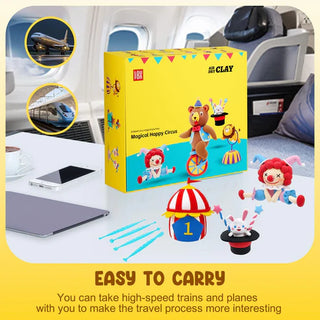 Cute Circus Air Dry Clay DIY Kits for Kids (1 pcs) (Random Animal)
