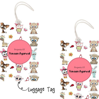 Luggage Tags -Cute Animal- Pack of 2 Tags - PREPAID ONLY