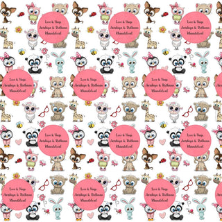 Personalised Wrapping Paper - Cute Animals (10pcs) (PREPAID ONLY)
