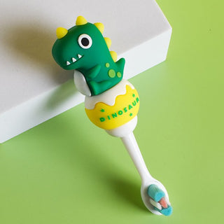 Cute 3D Baby Dino Shape Microfiber Soft Bristles Toothbrush with Travel Case for Kids Age 2+ (Pack of 1)