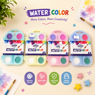 Watercolor Paint Set for Kids – 8 Colors, Non-Toxic & Travel-Friendly