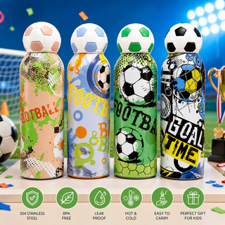Football Cap Stainless Steel Water Bottle for Kids
