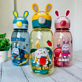 Cutie Bunny Ears Design Transparent Water Bottle For Kids - 760ml