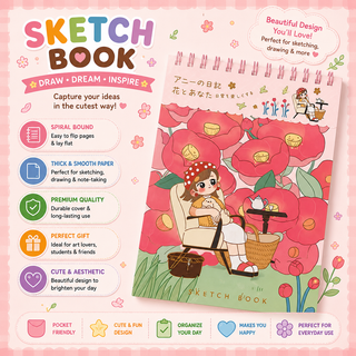 Annie's Kawaii Sketch Book — Spiral Bound | Cute Floral Design for Kids (Random)
