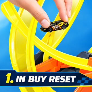 16 Pcs Double Loop Racing Car Track Set with Launcher & 2 Cars