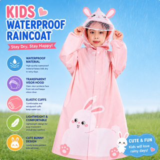 Adorable Cartoon Animal Raincoat for Kids (Only Raincoat)