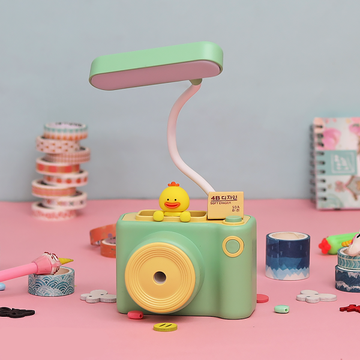 3in1 Cute Camera Shape Table Desk Flexible LED Lamp with Pen Pencil Holder & Pencil Sharpener