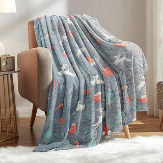 Premium Super Soft Warm Cozy Furry Blanket Glow in The Dark (5.5ft x 6.5ft) (Deer)