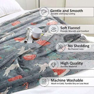 Premium Super Soft Warm Cozy Furry Blanket Glow in The Dark (5.5ft x 6.5ft) (Deer)