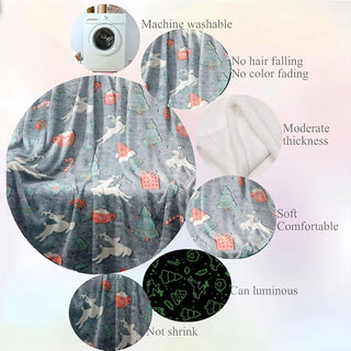 Premium Super Soft Warm Cozy Furry Blanket Glow in The Dark (5.5ft x 6.5ft) (Deer)