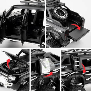 Premium Quality Die Cast Simulation Pull Back Sports Toy Car (Defender) (Black)