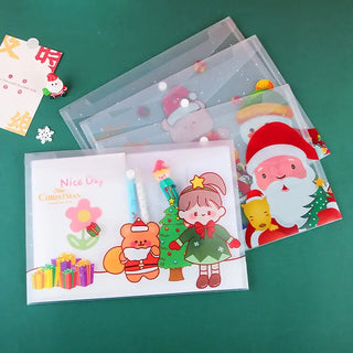Joyful Christmas-Themed A4 Transparent Folder