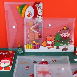 Joyful Christmas-Themed A4 Transparent Folder