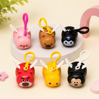 Kawaii Angel Wings Cartoon Keychain Clips | Cute Bag Charms for Kids