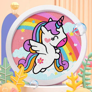 Cute Animals: Round Sparkling Diamond Painting Kits with Easel Stand- Adorable DIY Art Kit