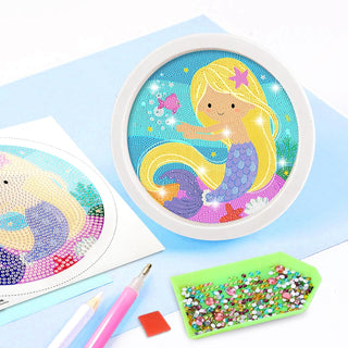 Cute Animals: Round Sparkling Diamond Painting Kits with Easel Stand- Adorable DIY Art Kit