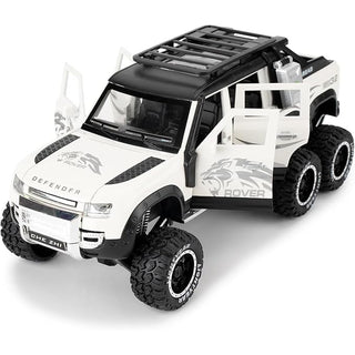 Premium Quality Die Cast Simulation Pull Back Sports Toy Car (Defender) (White)