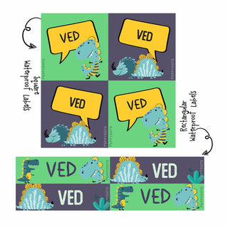 Labels Combo - Dino Colours (PREPAID ORDER)