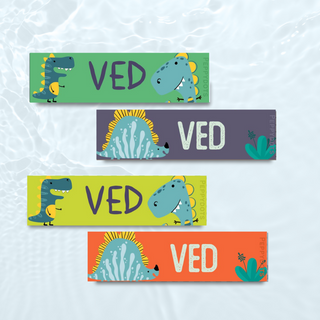 Waterproof Labels - Dino Colors - Pack of 88 labels - PREPAID ONLY