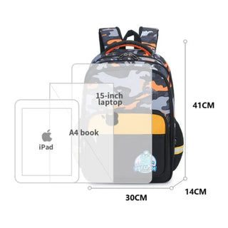 Dino Design Backpack with Front Rectangle Pocket