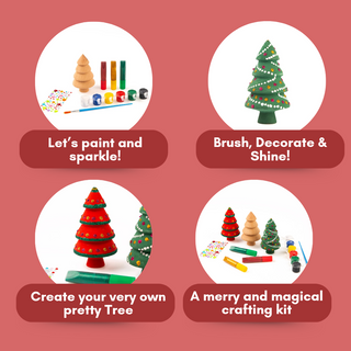 Cots and Cuddles Wooden Diy Christmas Tree for Kids Age 3+