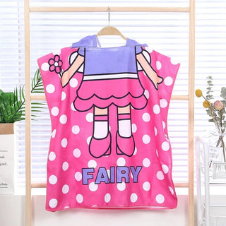 Snuggly Joy: Adorable Cartoon Print Hooded Microfiber Baby Bath Towel