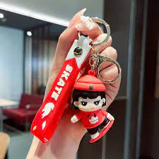 Premium Quality 3D Cute Kawaii Skate Boy & Rabbit Cap Girl Keychains: Adorable Accessories for Kids Pack of 2 (Random Colour)
